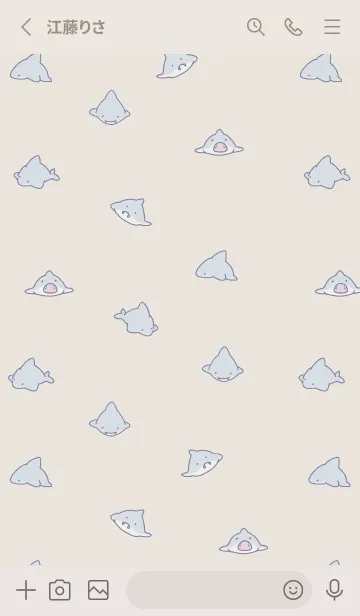 [LINE着せ替え] ベージュとピンク : シンプルなミニサメの画像2