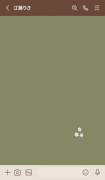 [LINE着せ替え] カーキベージュとお花ホワイト。の画像2