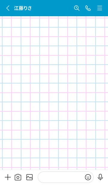 [LINE着せ替え] 2色方眼紙/ピンク&ブルー/水色/黄色の画像2