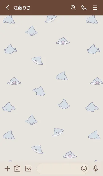 [LINE着せ替え] ベージュ : シンプルなミニサメの画像2