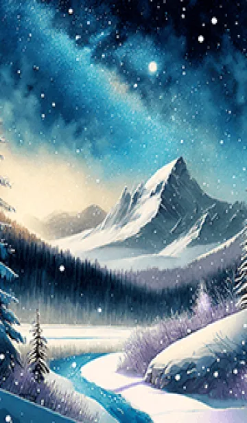 [LINE着せ替え] 優美な冬の風景の着せかえ(Winter-573)の画像1