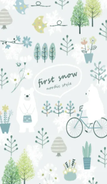 [LINE着せ替え] bluegreen♡初雪の北欧スタイル06_1の画像1