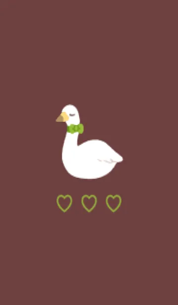 [LINE着せ替え] キュートな白鳥さん(brown&green)の画像1