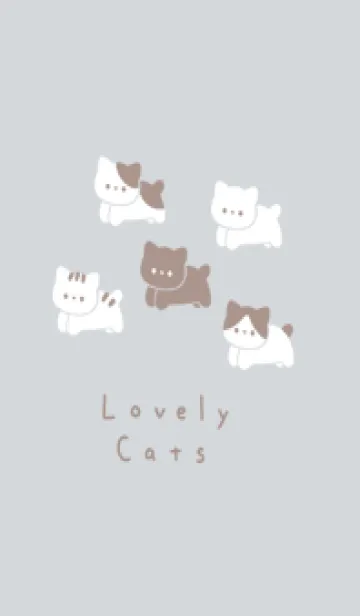 ゆるいねこ. くすみブルーの着せ替えメイン画像