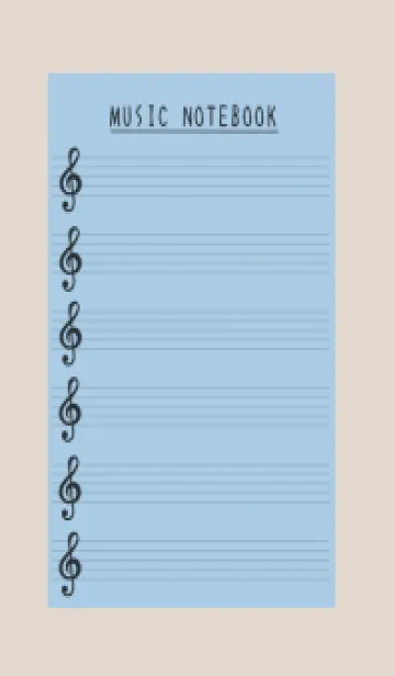 [LINE着せ替え] 音楽カラーノート/くすみブルー/ベージュの画像1