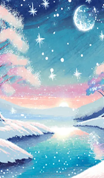 [LINE着せ替え] 優美な冬の風景の着せかえ(Winter-596)の画像1