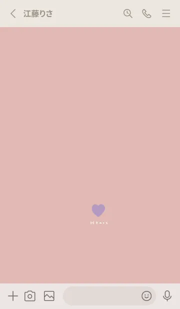 [LINE着せ替え] ピンクベージュとパープル。ハート。の画像2