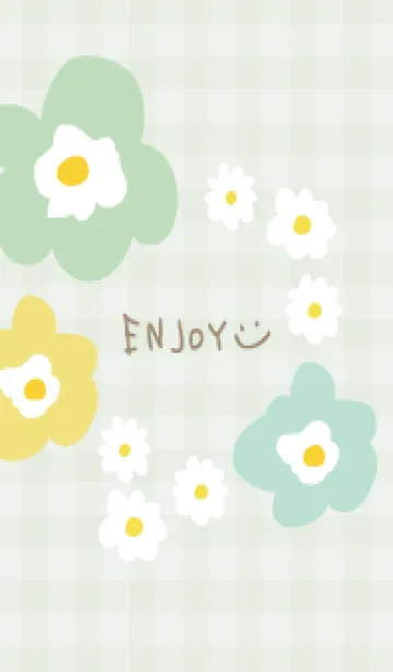 [LINE着せ替え] かわいい 北欧風 お花 チェック11の画像1