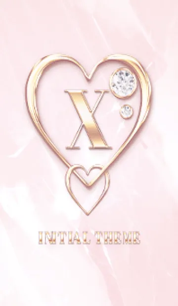 [LINE着せ替え] 【 X 】 Heart Charm & Initial - PBの画像1