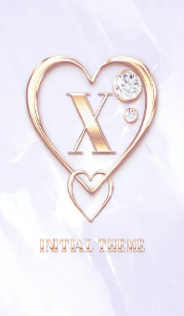 [LINE着せ替え] 【 X 】 Heart Charm & Initial - Purple 1の画像1