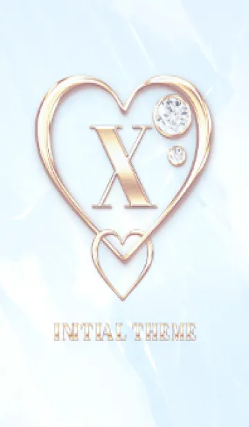 [LINE着せ替え] 【 X 】 Heart Charm & Initial - Blue 1の画像1