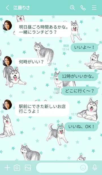 [LINE着せ替え] ハスキー（シルバー）の画像3