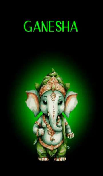 [LINE着せ替え] Green Ganesha In Black Theme (JP)の画像1