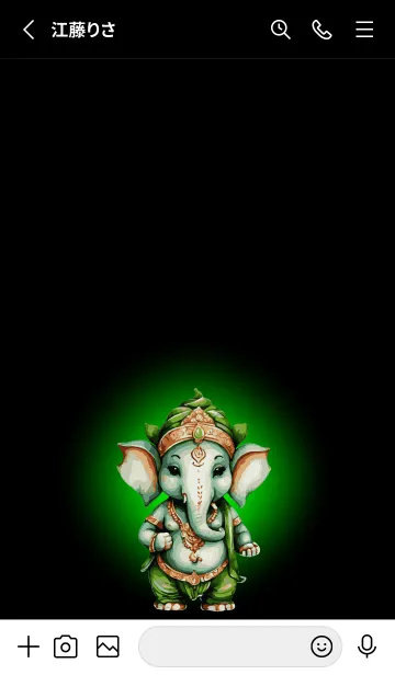 [LINE着せ替え] Green Ganesha In Black Theme (JP)の画像2