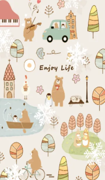 [LINE着せ替え] beige♡初雪の街05_1の画像1