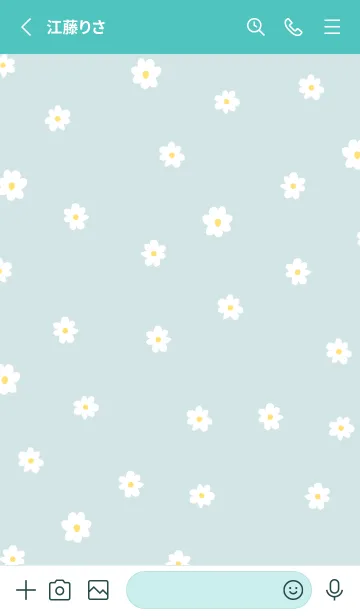[LINE着せ替え] 小花柄 / turquoiseの画像2