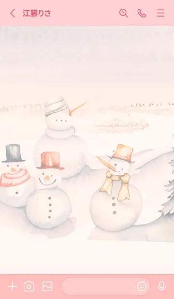 [LINE着せ替え] babypink♡可愛い雪だるま09_1の画像2