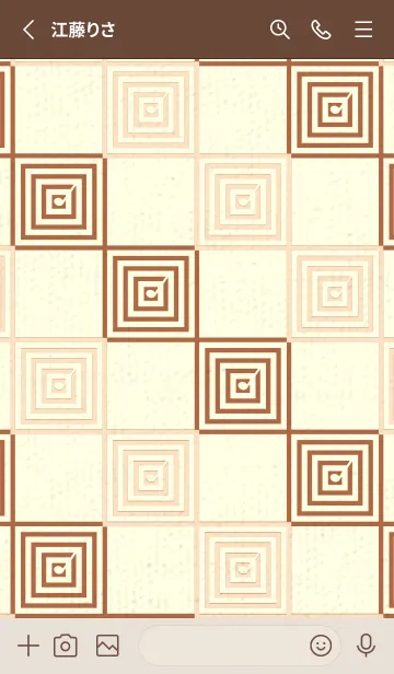 [LINE着せ替え] 和音 市松模様 音符  薄橙の画像2