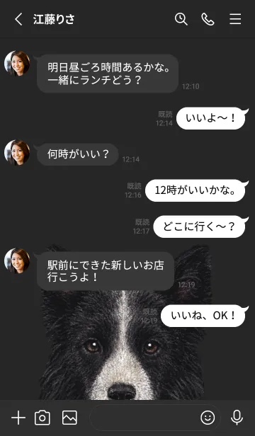 [LINE着せ替え] ICON DOG - ボーダーコリー - BLACK/03の画像3