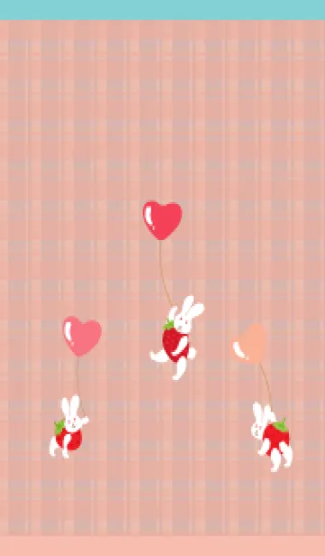 [LINE着せ替え] 風船とうさぎ ピンクと水色の画像1
