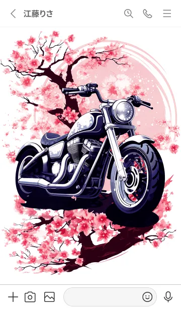 [LINE着せ替え] 桜×アメリカンバイクの画像2