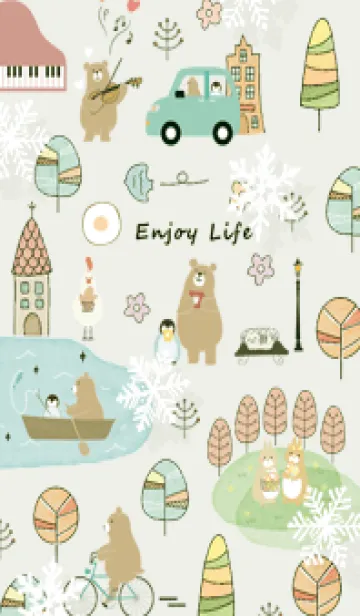 [LINE着せ替え] green♡初雪の街07_1の画像1