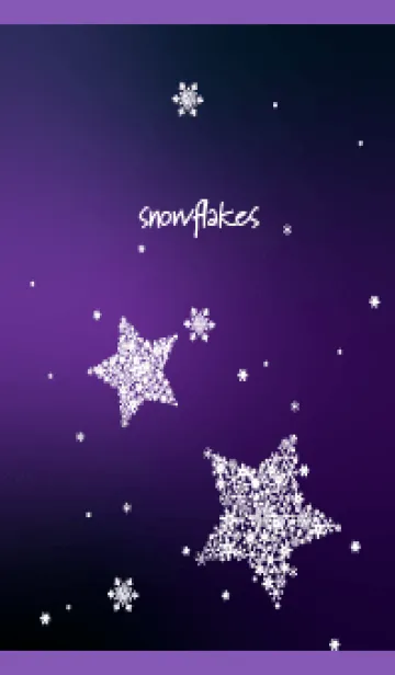 [LINE着せ替え] 雪の結晶の星 紫色の画像1
