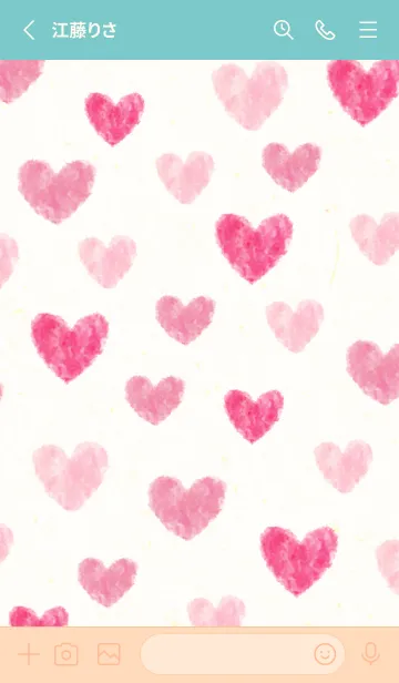 [LINE着せ替え] 大人 水彩 ハート2の画像2