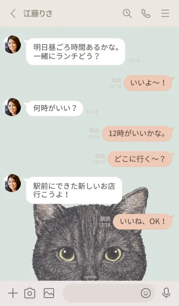 [LINE着せ替え] ICON CAT - アメショ - PASTEL GR/03の画像3