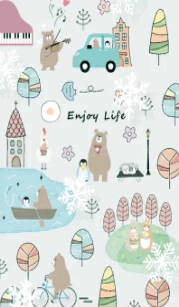 [LINE着せ替え] bluegreen♡初雪の街06_1の画像1