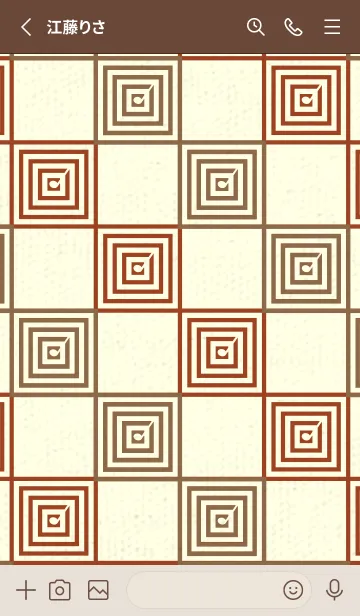 [LINE着せ替え] 和音 市松模様 音符  ブリックレッドの画像2