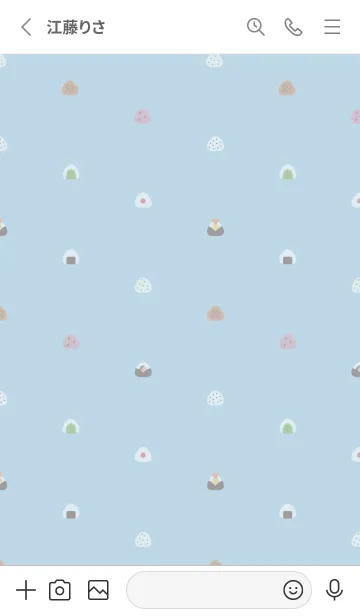 [LINE着せ替え] ちいさなおにぎり. 水色の画像2