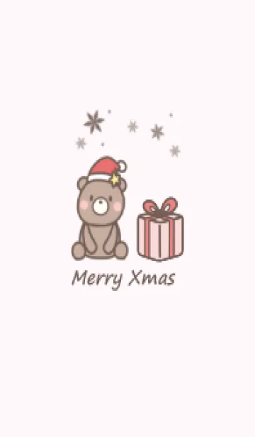 テディベア クリスマス -ピンク-の着せ替えメイン画像