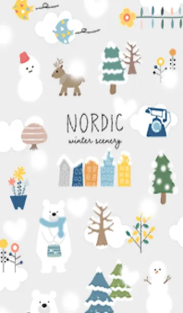 [LINE着せ替え] Gray♡ハートの雪が降る場所01_1の画像1