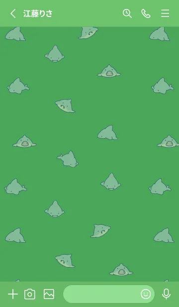 [LINE着せ替え] 緑 : シンプルなミニサメの画像2