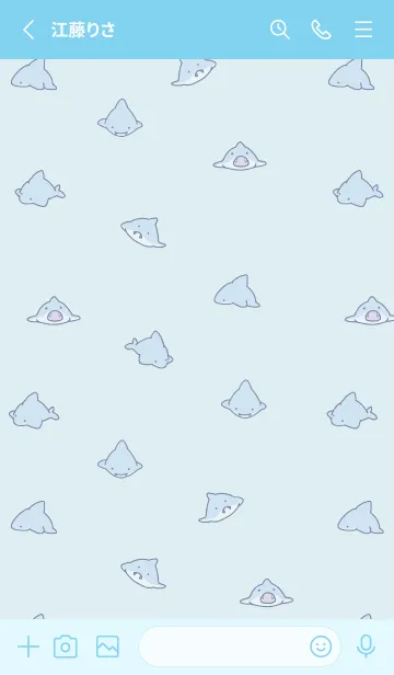 [LINE着せ替え] 水色 : シンプルなミニサメの画像2