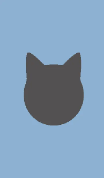 [LINE着せ替え] シンプル 猫 黒猫 くすみブルーの画像1