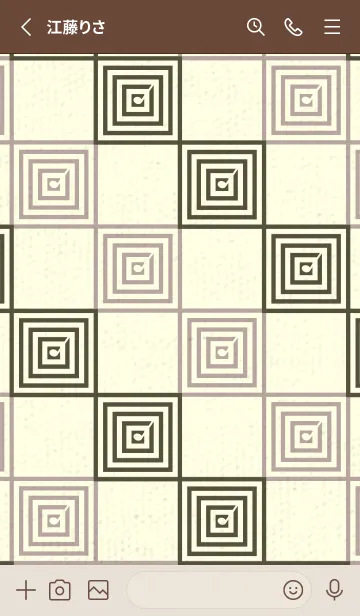 [LINE着せ替え] 和音 市松模様 音符  枯葉色の画像2