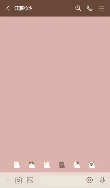 [LINE着せ替え] ゆるいねこ /レッドブラウンの画像2