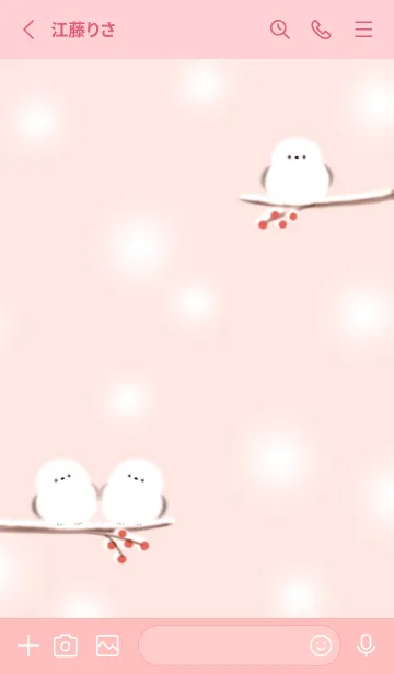 [LINE着せ替え] babypink♡雪とシマエナガ07_1の画像2