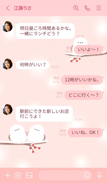 [LINE着せ替え] babypink♡雪とシマエナガ07_1の画像3