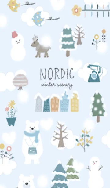 [LINE着せ替え] blue♡ハートの雪が降る場所15_1の画像1