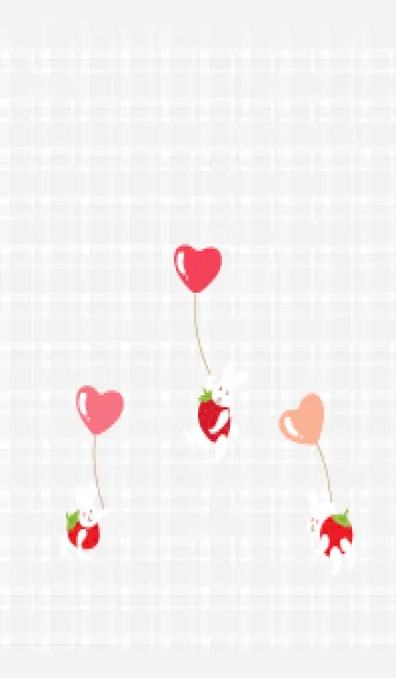 [LINE着せ替え] 風船とうさぎ 白の画像1