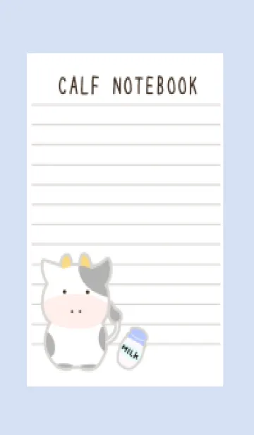 [LINE着せ替え] 仔牛ちゃんノート/ブルーグレイの画像1