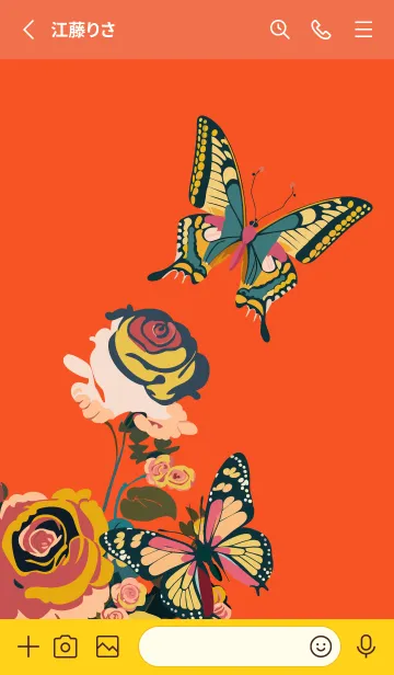 [LINE着せ替え] red & yellow 薔薇と蝶の画像2