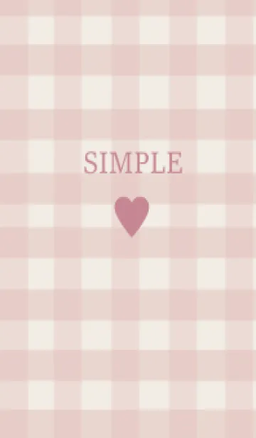 [LINE着せ替え] SIMPLE HEART =check pinkbeige=の画像1