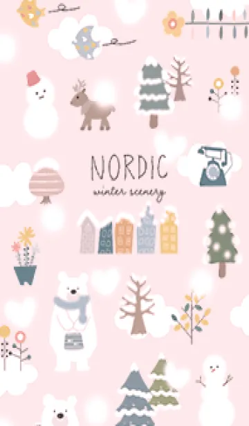 [LINE着せ替え] pink♡ハートの雪が降る場所10_1の画像1