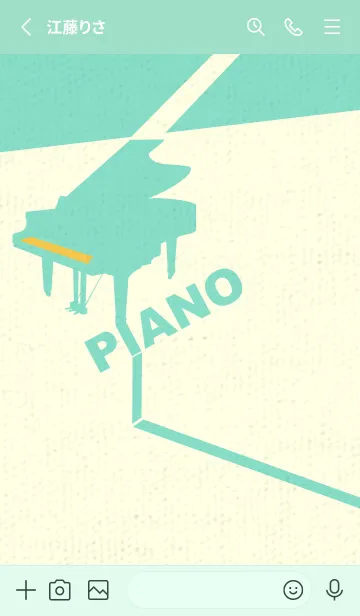 [LINE着せ替え] グランドピアノ  支子色の画像2