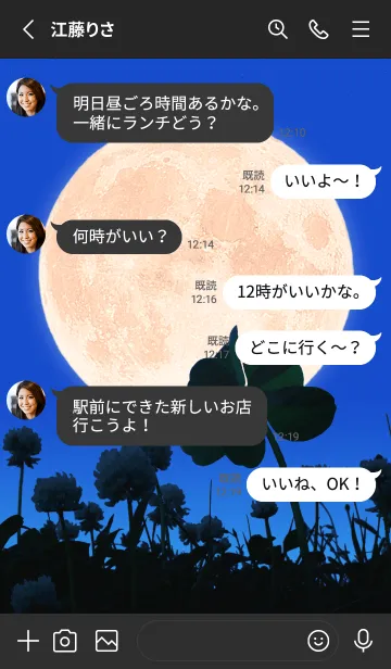 [LINE着せ替え] 七つ葉のクローバー & Full Moon #3-28の画像3