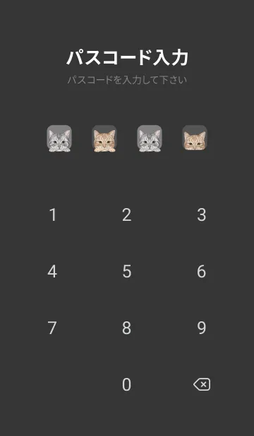 [LINE着せ替え] CATS - アメショ - ブラック/グレーの画像4